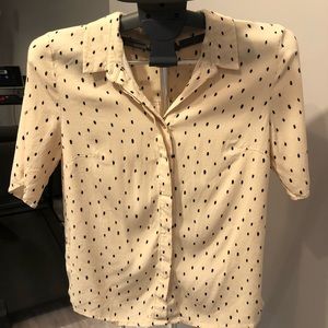 Ichi Cream Polka Dot Ijhade Blouse